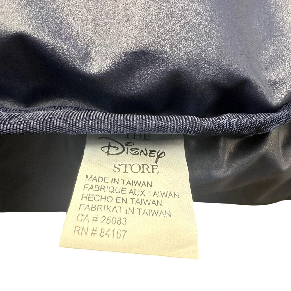 Disney Mickey Mouse Vintage Striped Canvas & Denim Cosmetic Bag Navy Cream Pouch